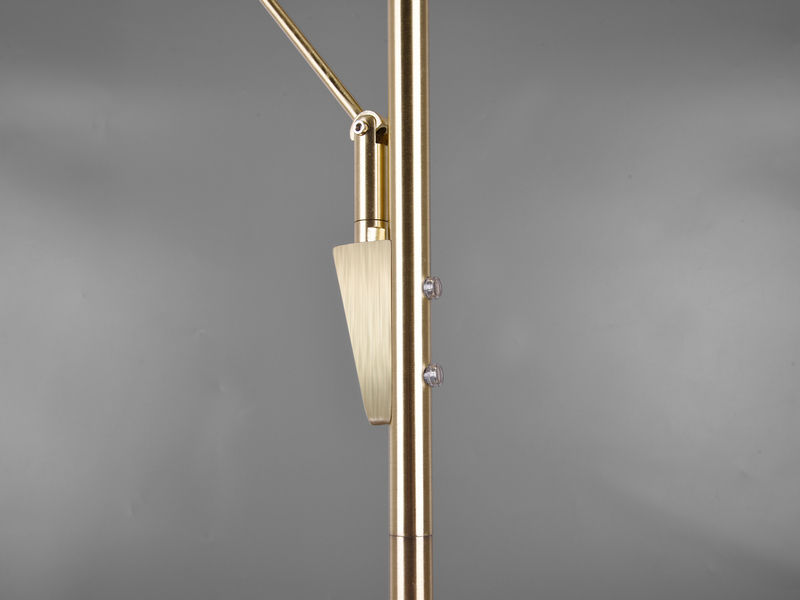 LED Deckenfluter EDMONTON mit Leselampe verstellbar Messing 179cm