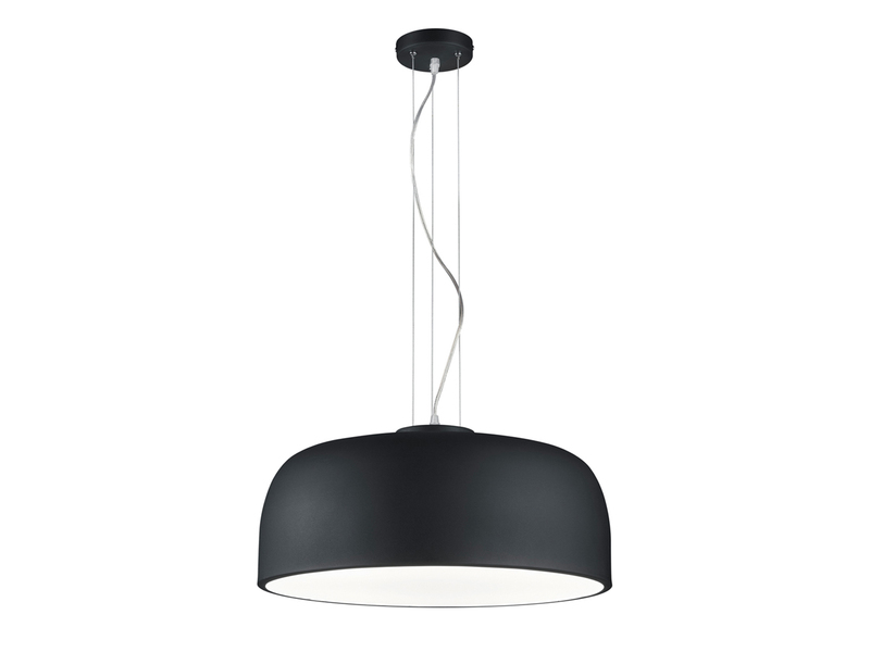 Große LED Pendelleuchte mit Lampenschirm Metall Schwarz, Ø 52cm