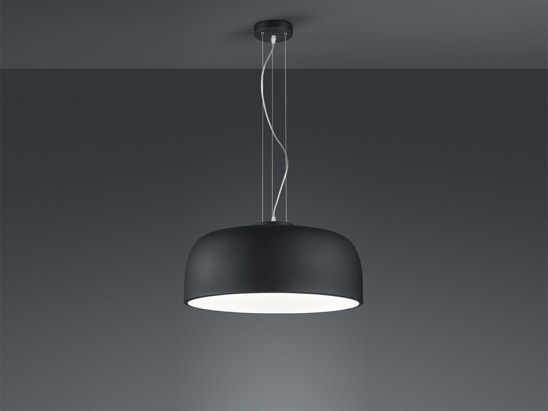 Große LED Pendelleuchte mit Lampenschirm Metall Schwarz, Ø 52cm