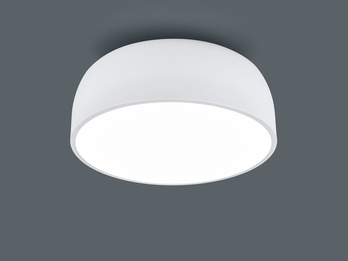 Große runde LED Deckenleuchte Metall Lampenschirm Ø 52cm, weiß