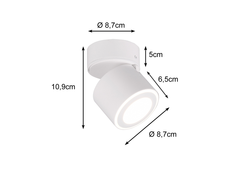 LED Deckenstrahler TAURUS 1-flammig Weiß, Ø 8,7cm