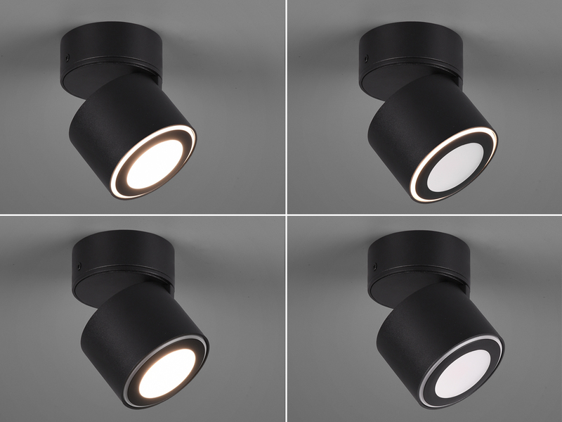 LED Deckenstrahler TAURUS 1-flammig Schwarz, Ø 8,7cm