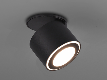 LED Deckenstrahler TAURUS 1-flammig Schwarz, Ø 8,7cm