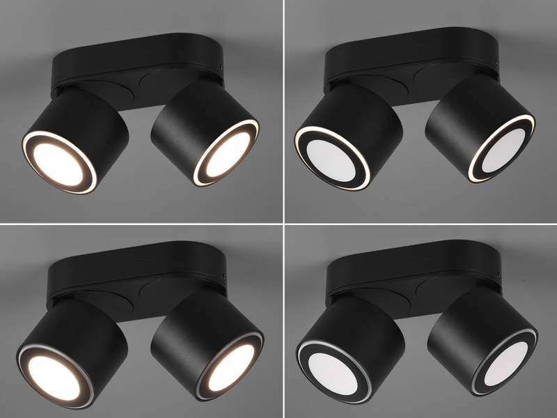 LED Deckenstrahler TAURUS 2-flammig Schwarz, Breite 18cm