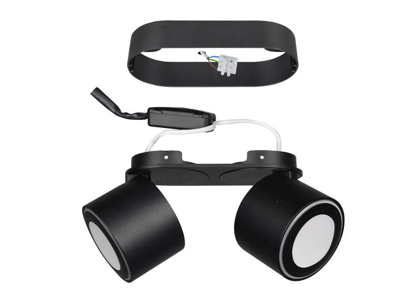 LED Deckenstrahler TAURUS 2-flammig Schwarz, Breite 18cm