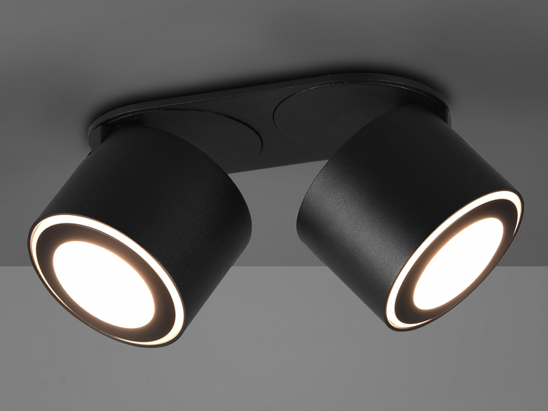 LED Deckenstrahler TAURUS 2-flammig Schwarz, Breite 18cm