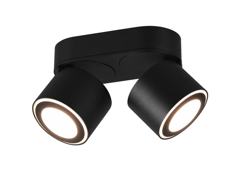 LED Deckenstrahler TAURUS 2-flammig Schwarz, Breite 18cm
