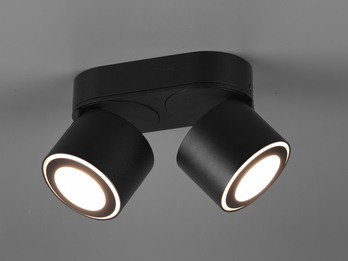 LED Deckenstrahler TAURUS 2-flammig Schwarz, Breite 18cm