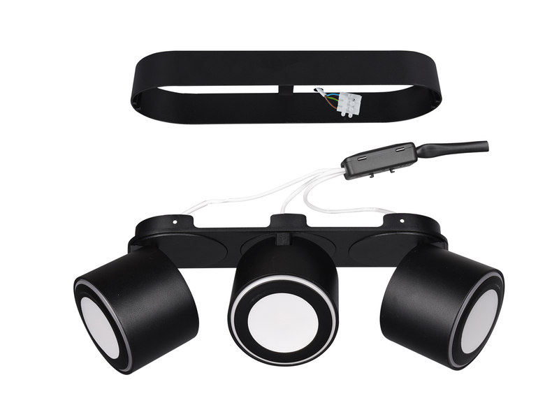 LED Deckenstrahler TAURUS 3-flammig Schwarz, Breite 27,3cm