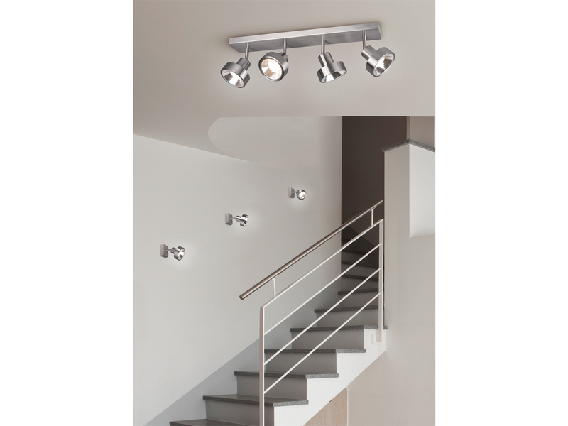 Retro LED Wand- & Deckenstrahler 1 flammig Silber Spot schwenkbar