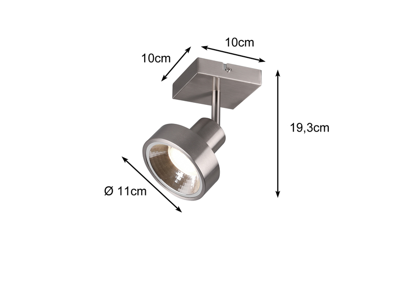 Retro LED Wand- & Deckenstrahler 1 flammig Silber Spot schwenkbar