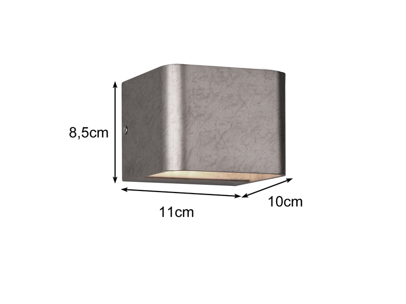 LED Wandleuchte MELVIN Up and Down Light Silber in 3 Stufen dimmbar