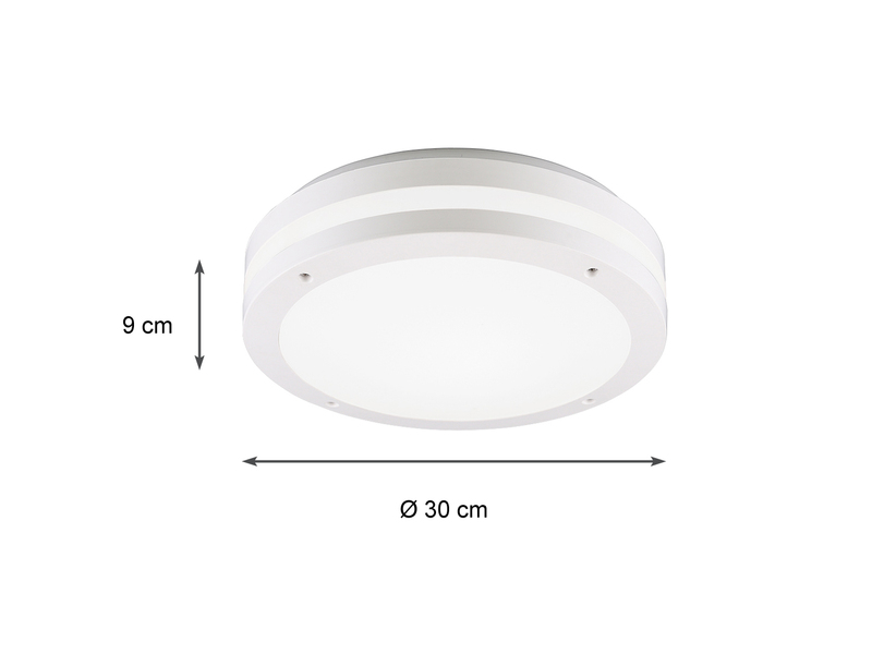 Runde LED Außendeckenleuchte Wandlampe KENDAL in Weiß matt