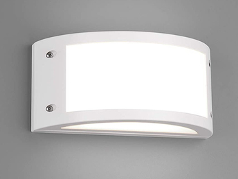 LED Außenwandleuchte KENDAL halbrund in Weiß matt, Breite 24,8 cm