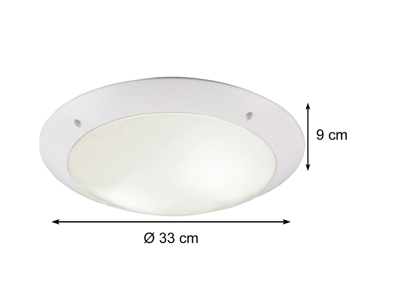 Runde Außendeckenleuchte Wandlampe CAMARO in Weiß matt - 33 cm