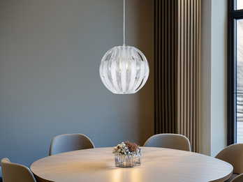 LED Pendelleuchte mit Acryl Kugel Lampenschirm, Transparent Ø 30cm