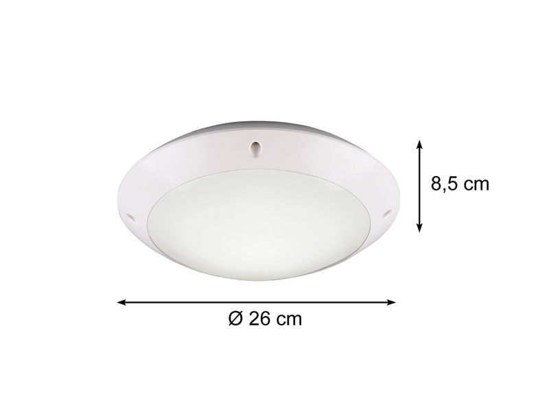 LED Außendeckenleuchte Wandlampe rund in Weiß matt - 26 cm