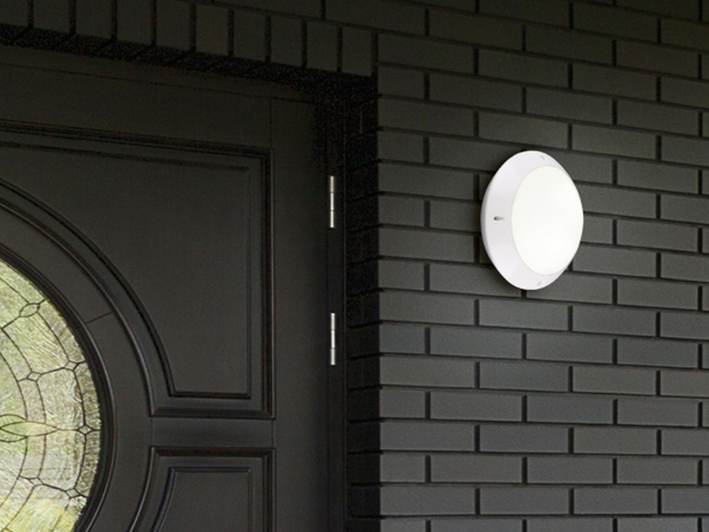 LED Außendeckenleuchte Wandlampe rund in Weiß matt - 26 cm