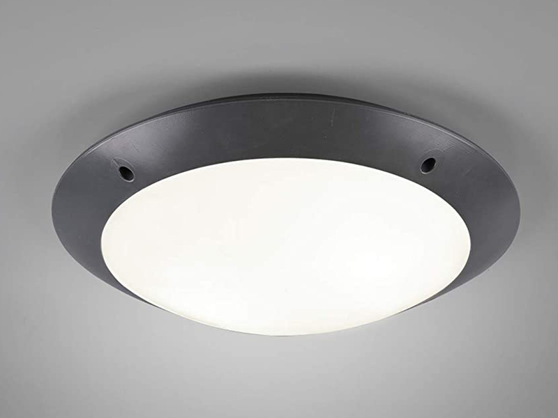 LED Außendeckenleuchte Wandlampe rund in Anthrazit - 33 cm
