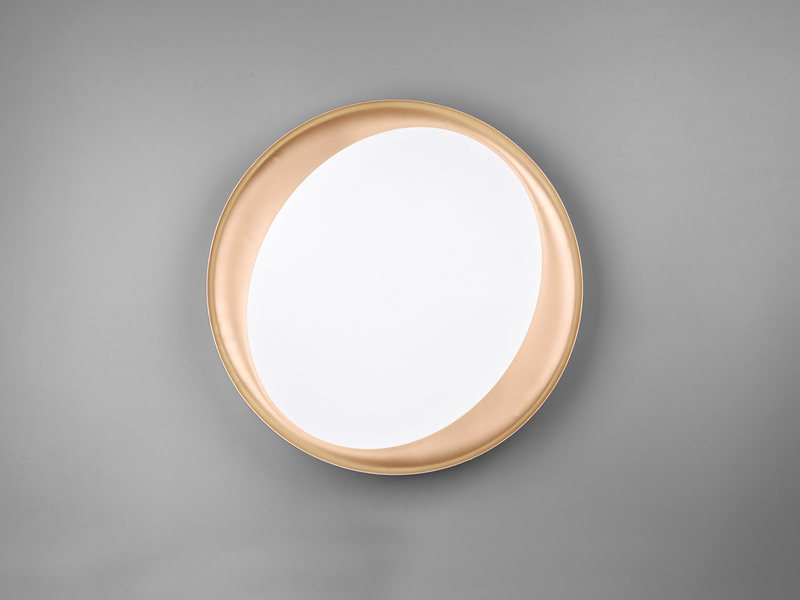 LED Deckenleuchte ZETA Schwarz Gold mit Fernbedienung dimmbar & Tageslicht Ø48cm