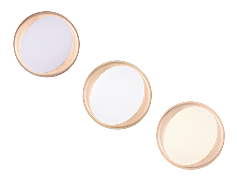 LED Deckenleuchte ZETA Schwarz Gold mit Fernbedienung dimmbar & Tageslicht Ø48cm