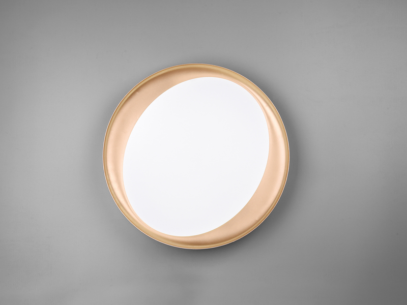 LED Deckenleuchte ZETA Schwarz Gold mit Fernbedienung dimmbar & Tageslicht Ø48cm