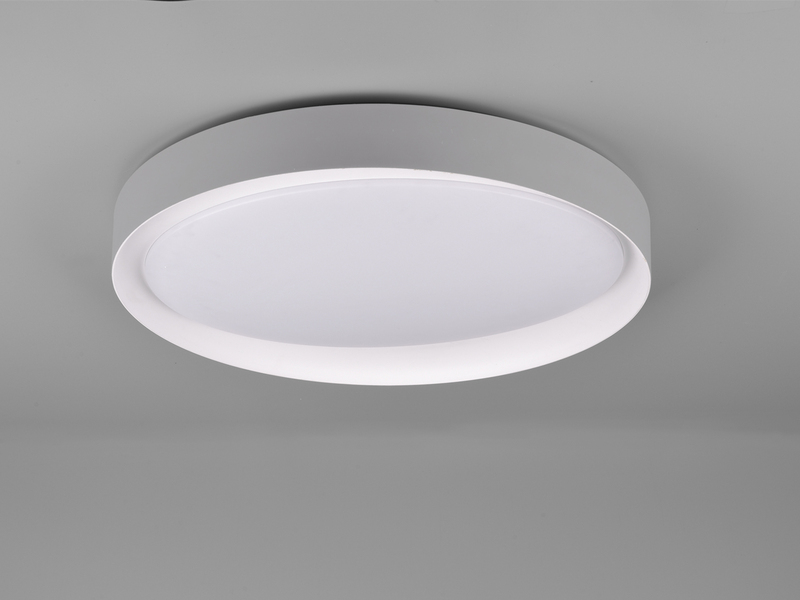 LED Deckenleuchte ZETA Grau mit Fernbedienung dimmbar & Tageslicht Ø 48cm