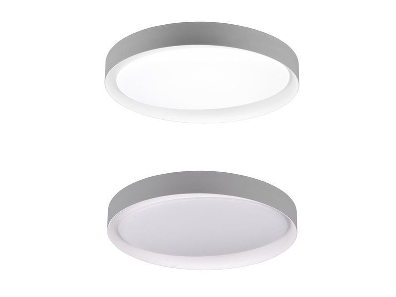 LED Deckenleuchte ZETA grau/weiß Ø48cm Fernbedienung, 2700 - 6500 Kelvin dimmbar