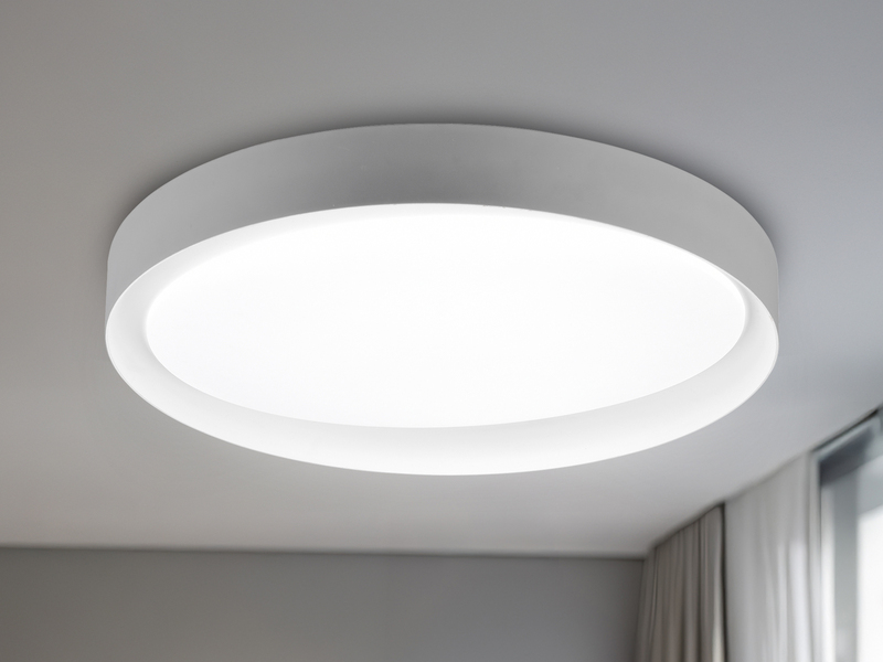LED Deckenleuchte ZETA Grau mit Fernbedienung dimmbar & Tageslicht Ø 48cm