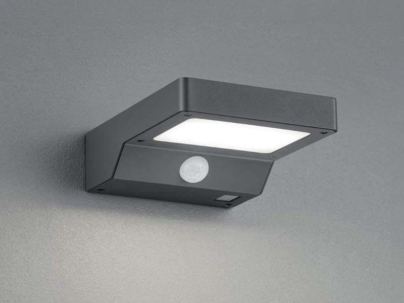 LED Solar Wandleuchte Außenleuchte FOMOSA mit Bewegungsmelder Anthrazit