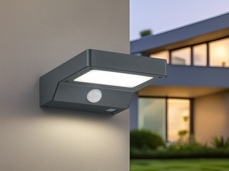 LED Solar Wandleuchte Außenleuchte FOMOSA mit Bewegungsmelder Anthrazit
