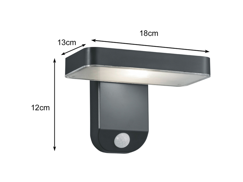 LED Solar Wandleuchte 2er Set Außenleuchten  mit Bewegungsmelder in Anthrazit