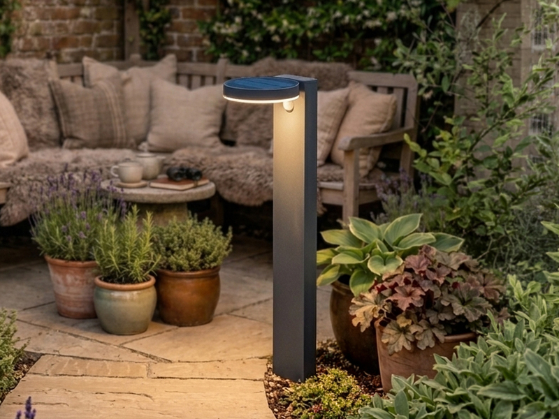 LED Solar Wegeleuchte Außenleuchte POSADAS in Anthrazit, Bewegungsmelder, 60cm