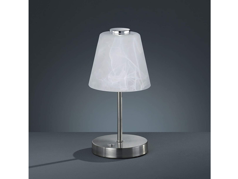 2 x Nacht Tisch Leuchte Schlaf Zimmer Touch Dimmer Lampen Alabaster Silber Optik 
