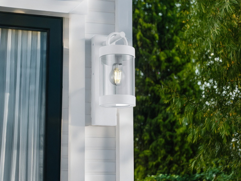 LED Außenwandleuchte Laterne im Landhausstil, Weiß, Höhe 33cm