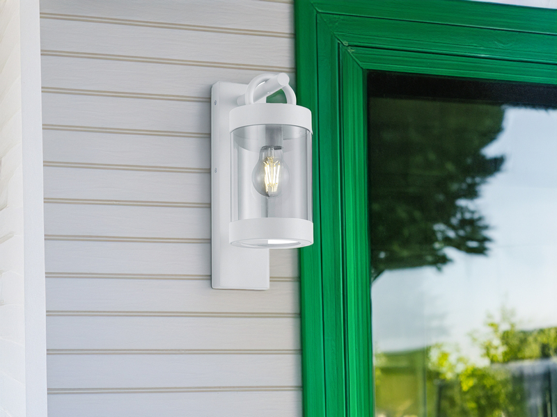 LED Außenwandleuchte Laterne im Landhausstil, Weiß, Höhe 33cm