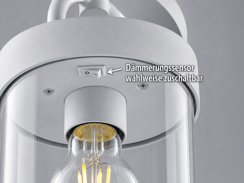 LED Außenwandleuchte Laterne im Landhausstil, Weiß, Höhe 33cm