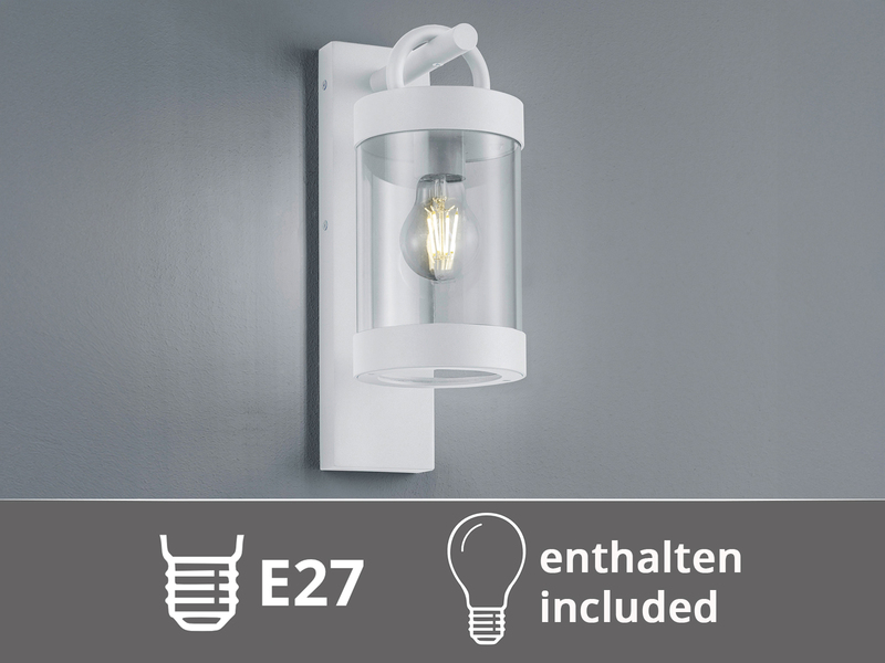 LED Außenwandleuchte Laterne im Landhausstil, Weiß, Höhe 33cm