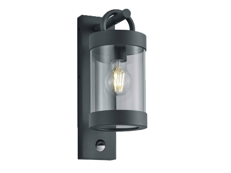 LED Außenwandleuchte mit Bewegungsmelder, Laterne Anthrazit, Höhe 33cm