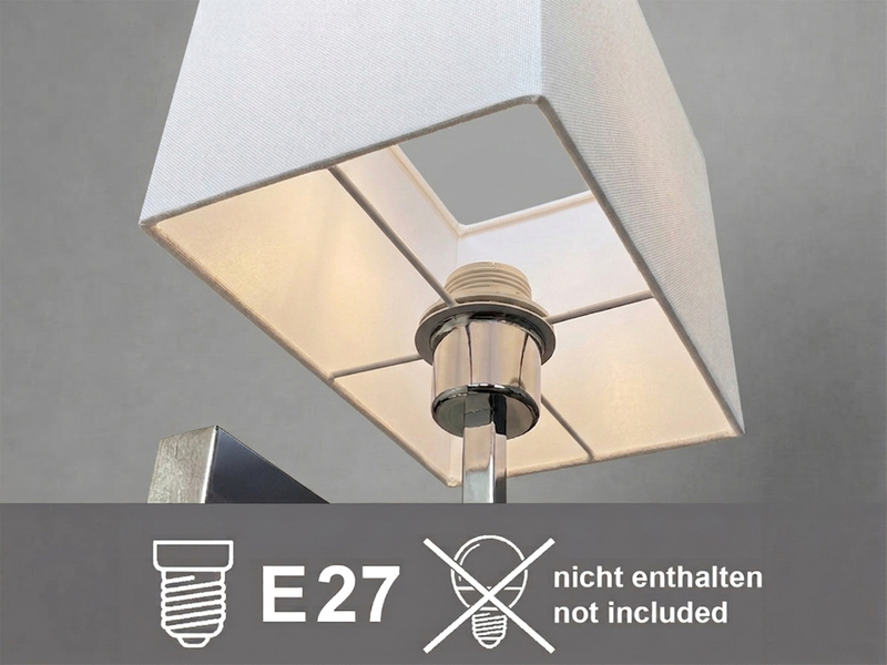 Wandleuchte CAIMA mit LED Leselampe & Stoffschirm Creme Weiß, Höhe 31cm