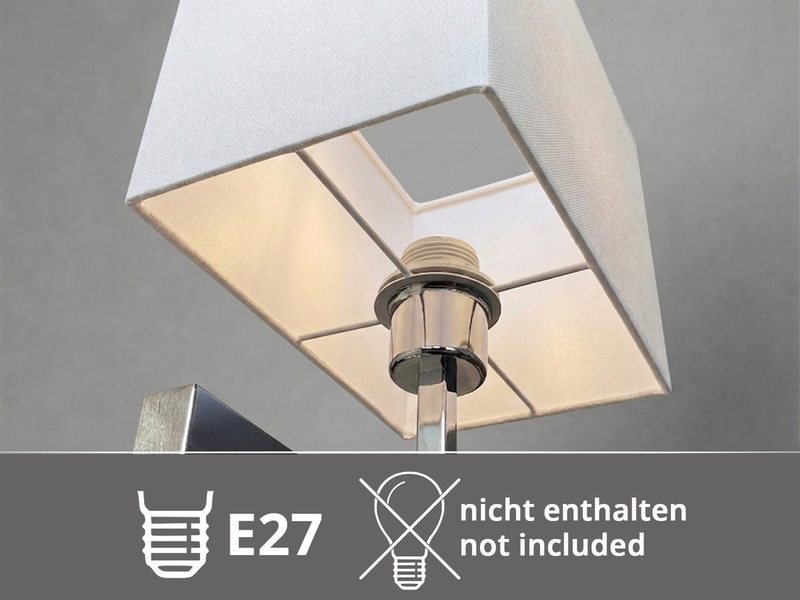 Wandleuchte CAIMA mit Schalter, LED Leselampe & Stoffschirm Weiß, Höhe 31cm