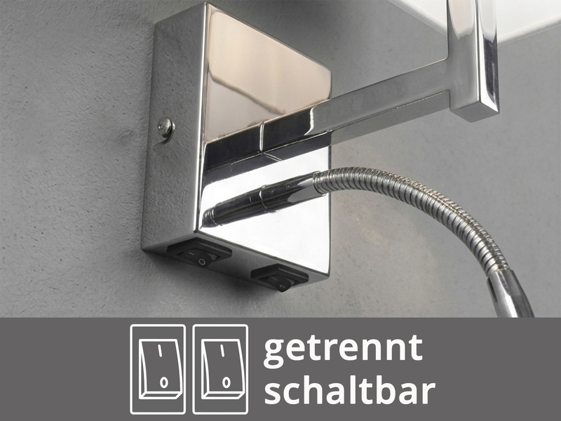 Wandleuchte CAIMA mit Schalter, LED Leselampe & Stoffschirm Weiß, Höhe 31cm