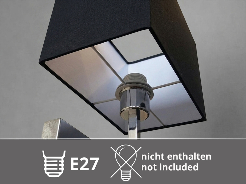 Wandleuchte CAIMA mit Schalter, LED Leselampe & Stoffschirm Schwarz, Höhe 31cm