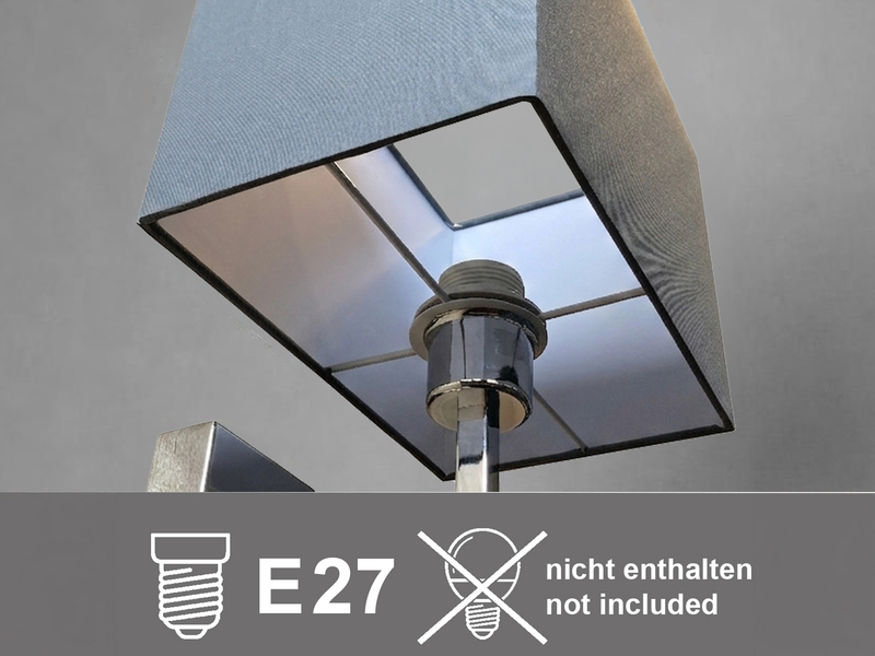 Wandleuchte CAIMA mit LED Leselampe & Stoffschirm Grau, Höhe 31cm