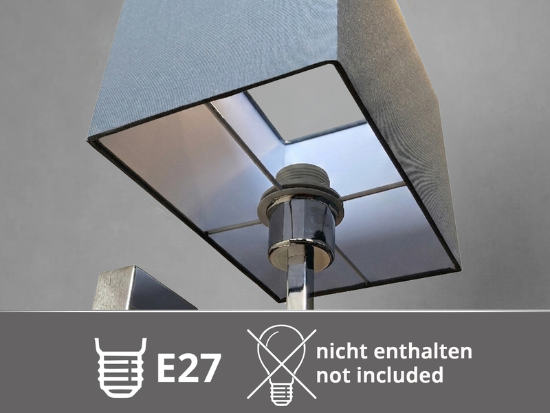 Wandleuchte CAIMA mit Schalter, LED Leselampe & Stoffschirm Grau, Höhe 31cm