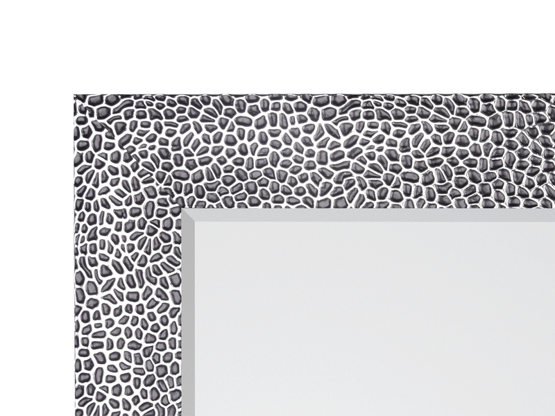 Wandspiegel VICKY Ganzkörperspiegel mit Rahmen Silber Schwarz 50x150 cm