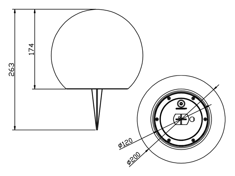 Garten Solarkugel MELO mit Fernbedienung dimmbar & Farbwechsel Ø 20cm
