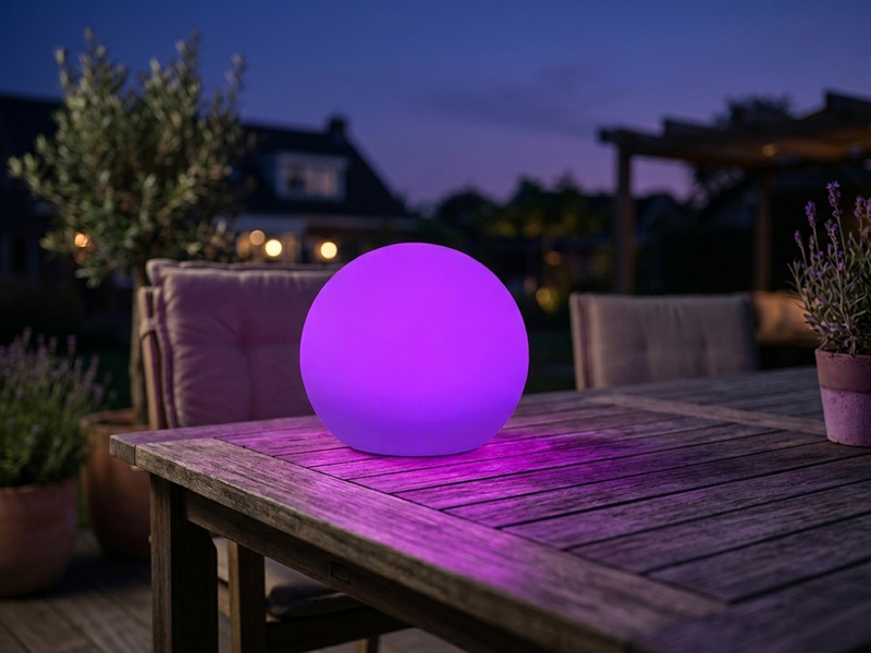 Garten Solarkugel MELO mit Fernbedienung dimmbar & Farbwechsel Ø 20cm