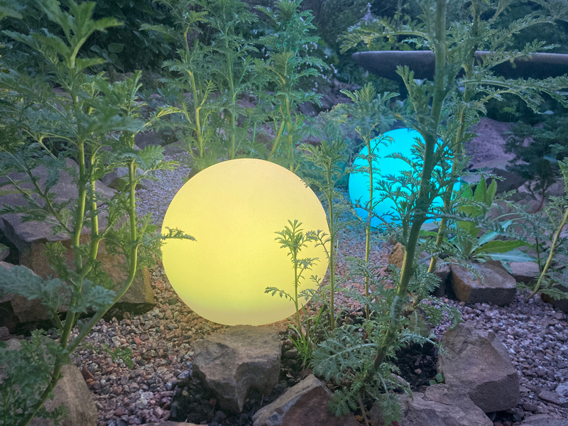Garten Solarkugel MELO mit Fernbedienung dimmbar & Farbwechsel Ø 20cm