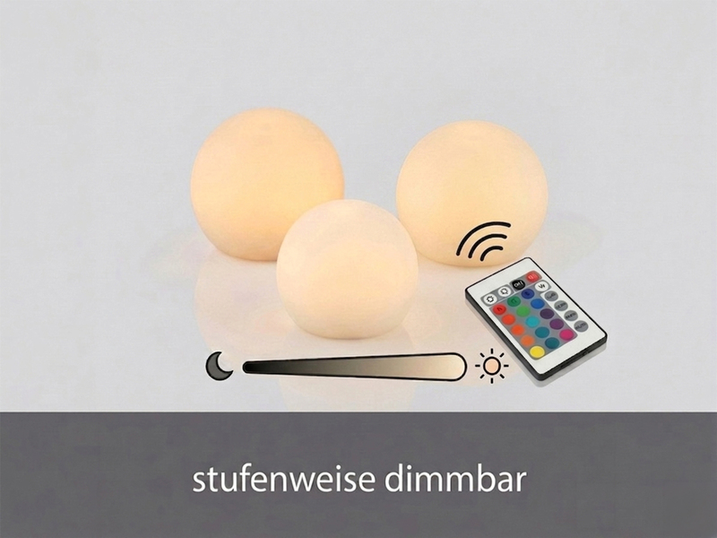 Garten Solarkugel MELO mit Fernbedienung dimmbar & Farbwechsel Ø 20cm